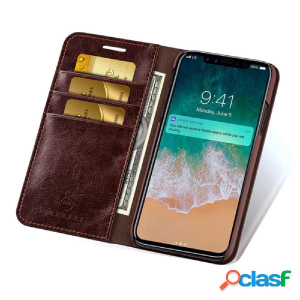 Unisex Cor Sólida PU Telefone Móvel Caso Flip Pluggable