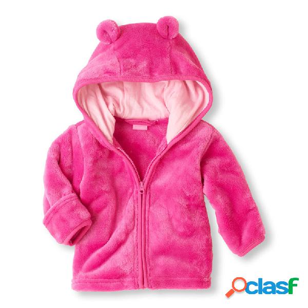 Velo quente Soft Casaco de inverno para menina para menino,
