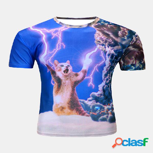Verão Casual Tee Top 3D Hip-Hop Especial Impresso em torno