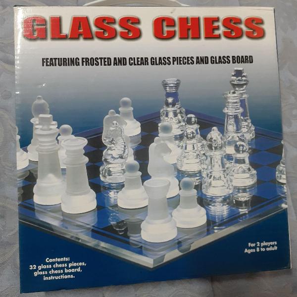 jogo xadrez de vidro