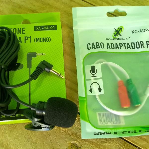 kit microfone de lapela