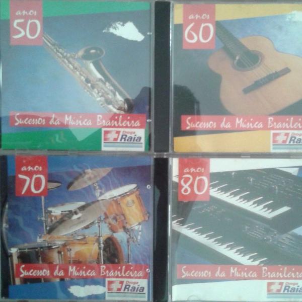 lote 4 cds sucessos da música brasileira anos 50 / 60 / 70
