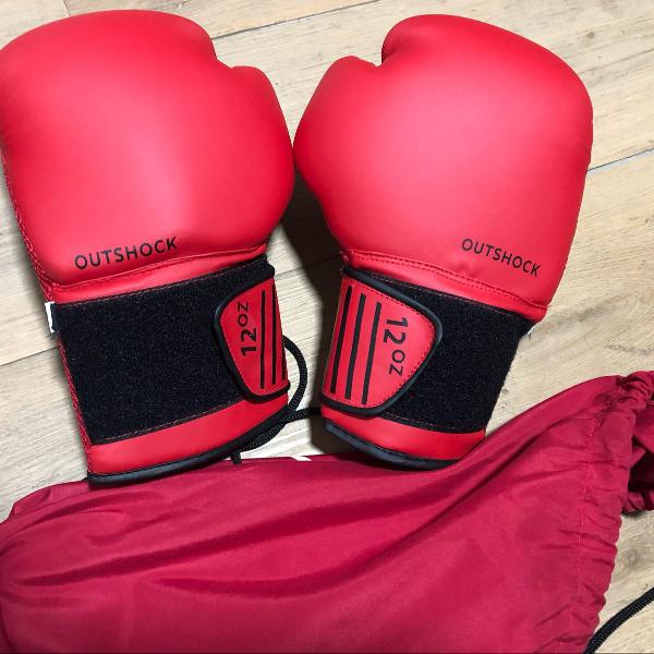 luvas de boxe e muay thai - boxing gloves 100 red, 12oz