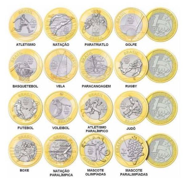 moedas comemorativas dos jogos olímpicos e paraolímpicos