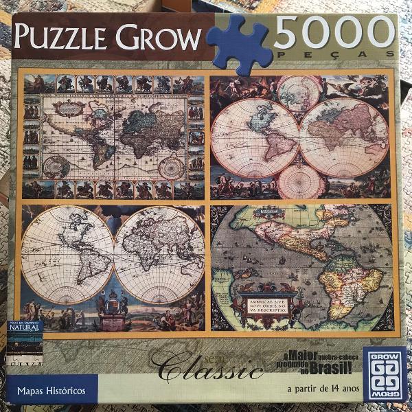 quebra-cabeça mapas históricos 5000 peças grow