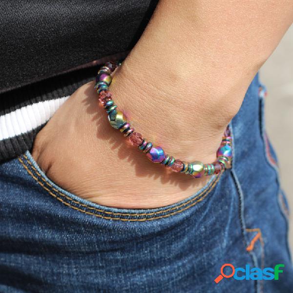 Étnico Preto Bálsamo Mão-tecido Pulseira Mulheres