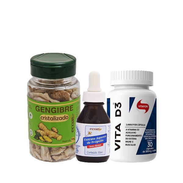 vitamina d3 2000iu vitafor 30 capsulas + gengibre e