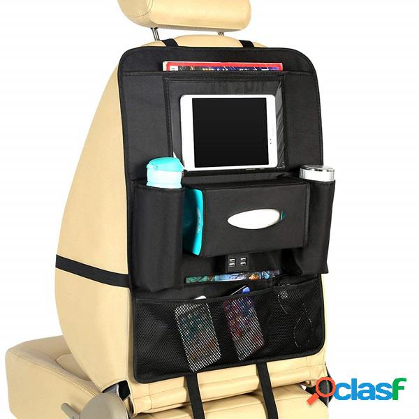 4USB Carga Car Seat Storage Bolsa Car Seat Armazenamento de