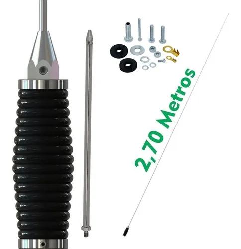 Antena Px Inox 2,70mts Maria Mole Alongador 60cm Parafusos