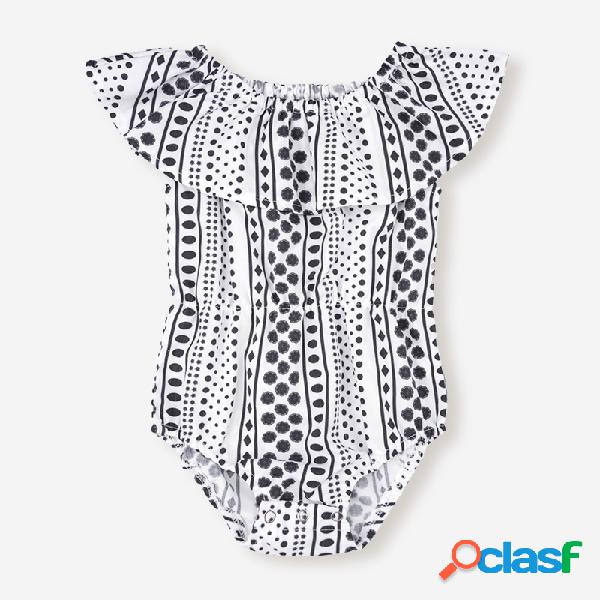 Baby Dot Print mangas curtas macacão casual para 3-24M