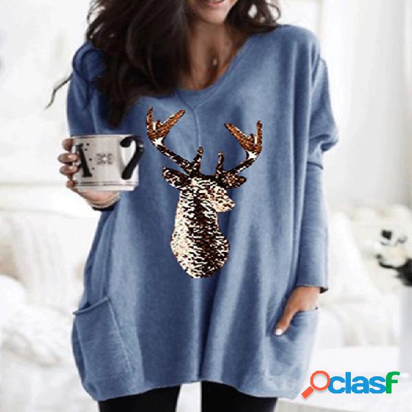 Blusa de alças com decote em V Casual Plus com bolsos