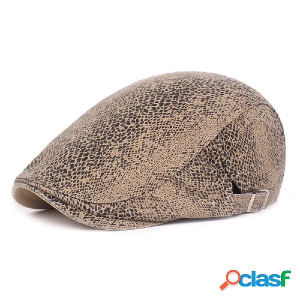 Boné de boina de algodão dos homens fino Leopard Cap