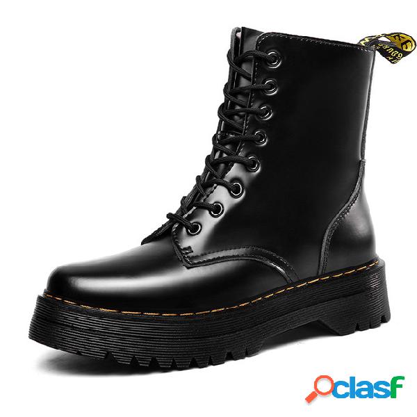 Botas com zíper de fundo grosso para mulher