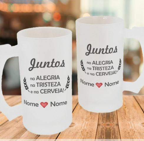 Caneca personalizada dia dos namorados/chopp/vidro