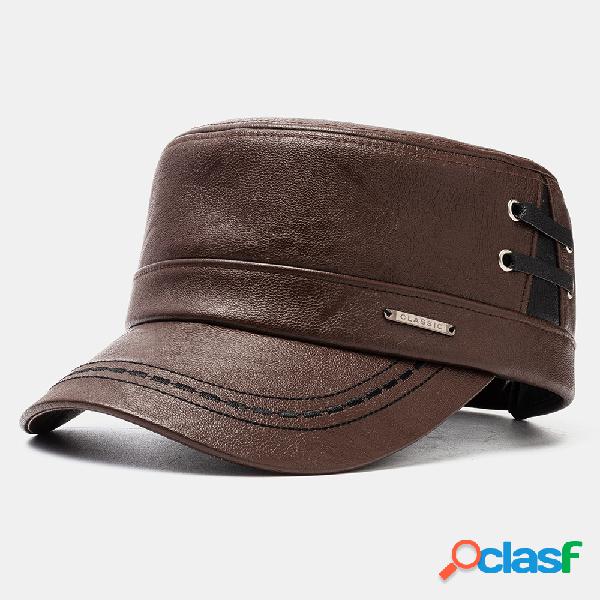 Chapéus lisos de couro para homens Casual com chapéus de