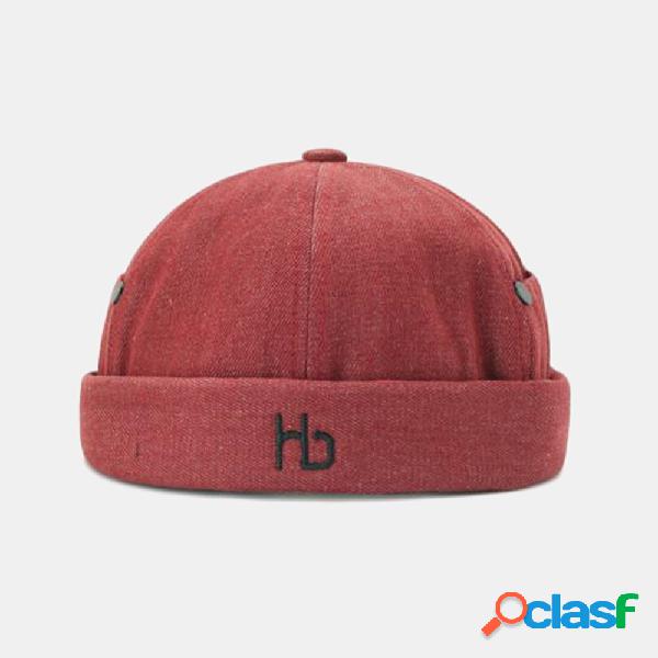 Chapéus sem abas unisex Carta de cor sólida Bordado