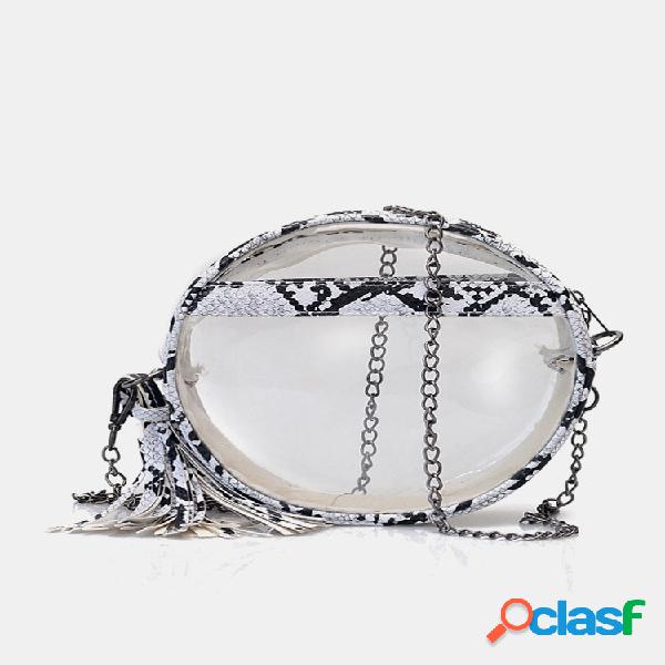 Cobra Padrão Faux Leather Handbag Shoulder Bolsa para