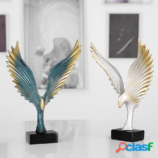 Criativo Bonito Asas Mesa Ornamento Resina Novidade Azul