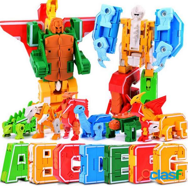 DIY Carta Transformação Alfabeto Dinossauro Robô Animal
