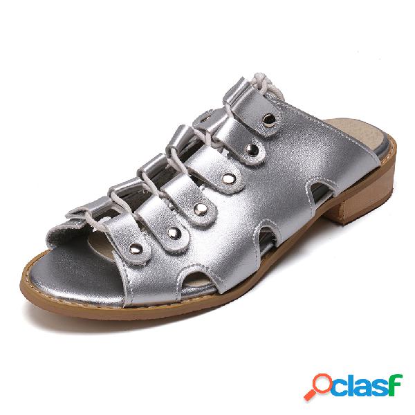 Grande tamanho Peep Toe Lace Up sandálias de gladiador de