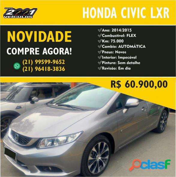 HONDA CIVIC SEDAN LXR 2.0 FLEXONE 16V AUT. 4P CINZA 2015 2.0