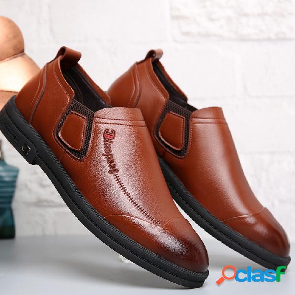Homens Classic Cap Toe Elastic Slip On Comfort Business