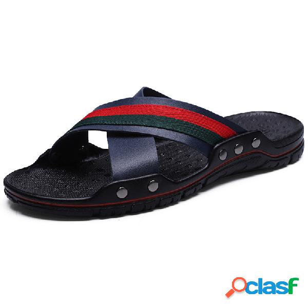 Homens Couro Non Slip Tamanho Grande Soft Sola Casual Praia