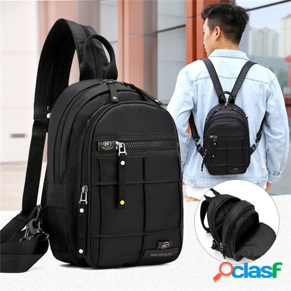 Homens Multi-função Nylon Waterproof Backpack Casual