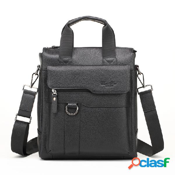 Homens Sólidos Casual Bolsa Negócios Couro Crossbody Bolsa