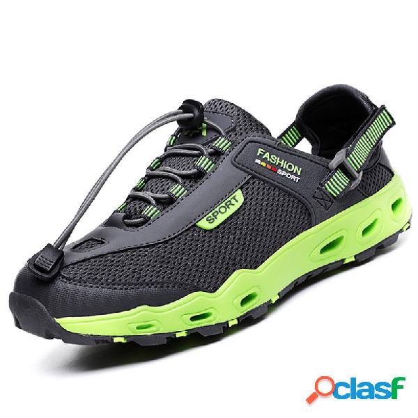 Homens malha ao ar livre caminhadas antiderrapante lace up