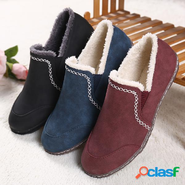 LOSTISY Forro de pele antiderrapante mocassins quentes botas