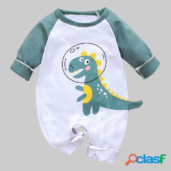 Macacão de bebê de impressão bonito de dinossauro causais