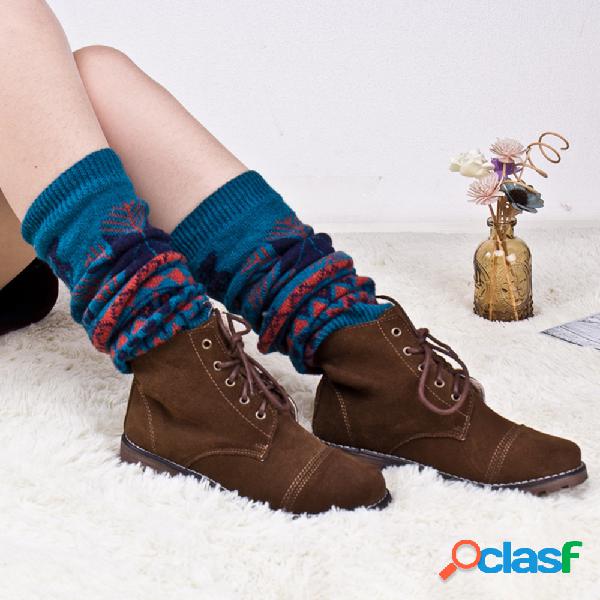 Meias de compressão para mulheres Moda Botas de malha Meias