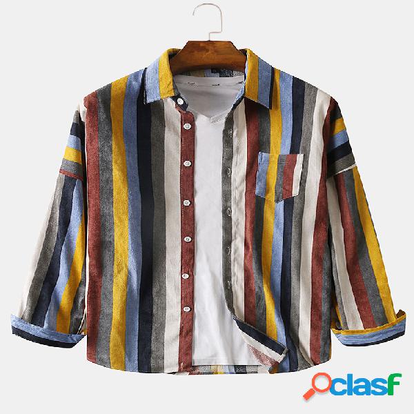 Mens Brief Style Color Stripe Veludo de algodão Casual