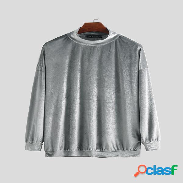 Mens Brief Style Cor sólida Fleece Coral Warm Casual