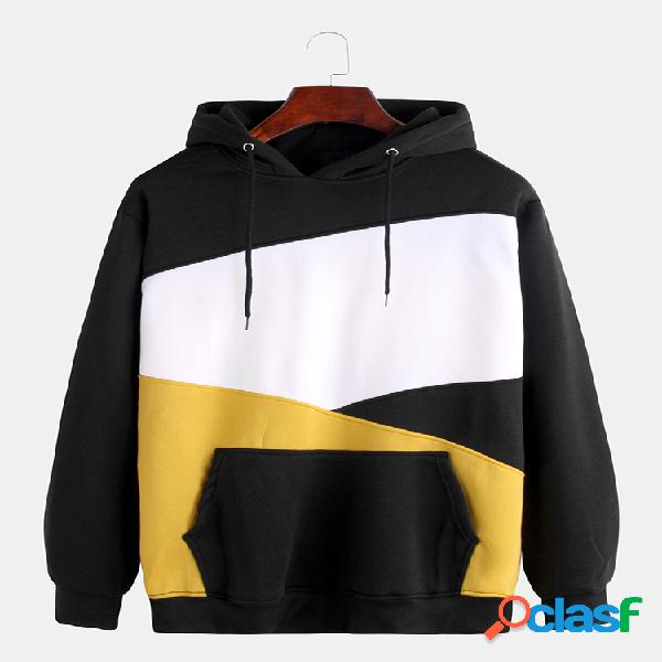 Mens Brief Style Hit Color Warm Hoodies diários