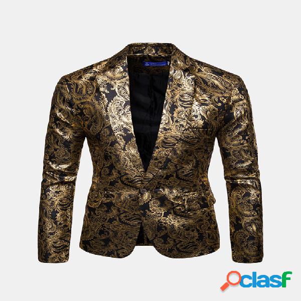 Mens Design Imprimir Design Jaquetas Casual Slim Fit Suit
