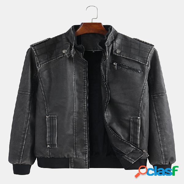 Mens Fashion Cool Waterproof Plain manga comprida Stand