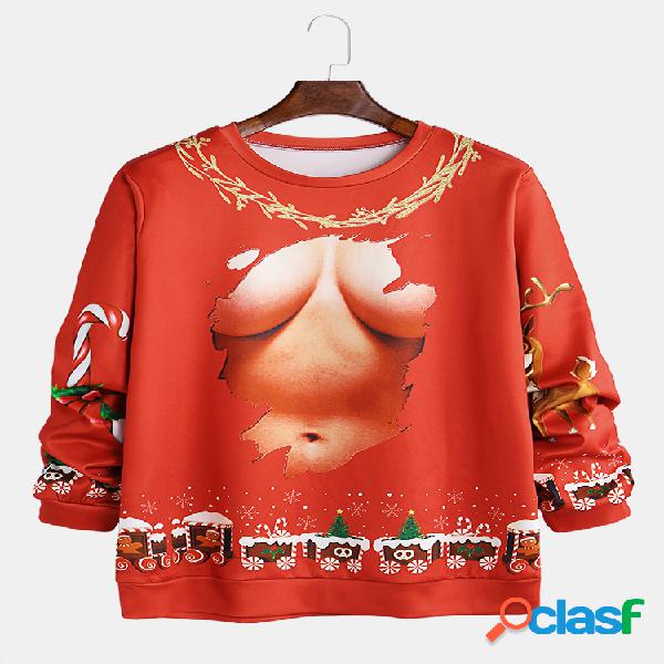 Mens Funny Christmas Printed Pockets Drawstring Manga