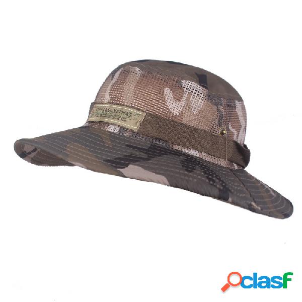 Mens Verão Algodão Camuflagem Visor Balde Chapéus Chapéu