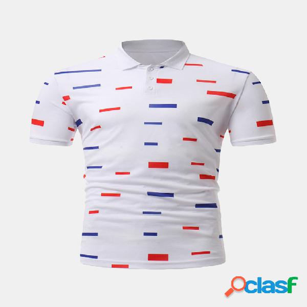 Mens elegante impresso slim fit verão negócios casual