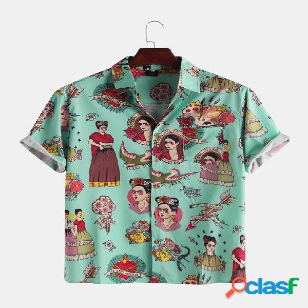 Mens engraçado dos desenhos animados bolso impresso peito