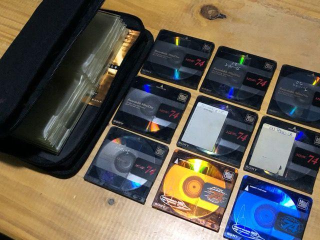 Minidisk Md Sony MDW 74 Mini Disk - 9 unidades e um case da