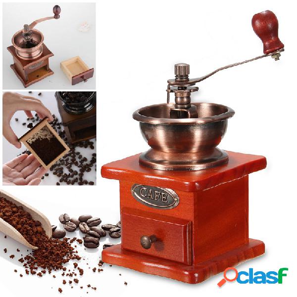 Moinho de madeira vintage Moedor de café manual Moedor