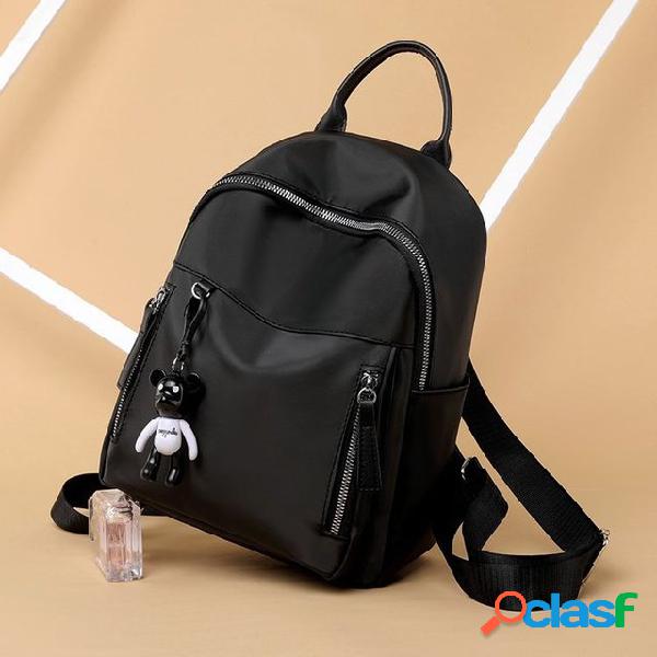Mulher Nylon Outdoor Casual Mochila Estudante Bolsa