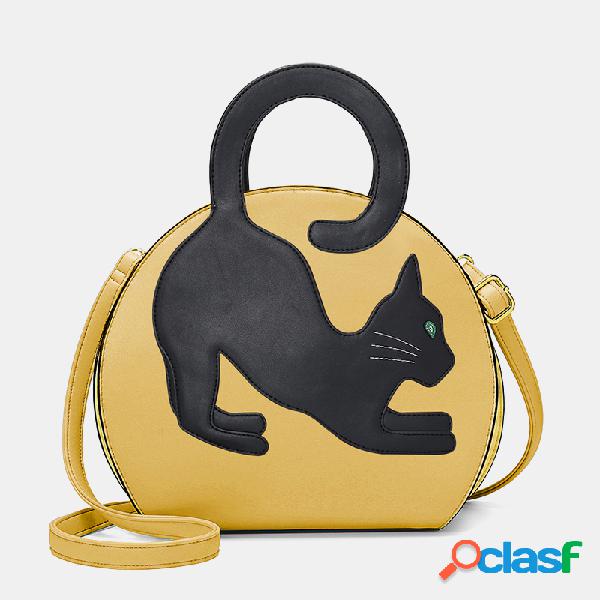 Mulheres Cat Padrão Grande bolsa expansível Crossbody