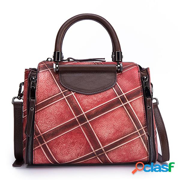 Mulheres Couro Genuíno Vintage personalizado bolsa