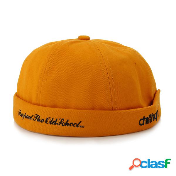 Mulheres Homens Sem Aba Chapéu Vintage Letter Embroidery