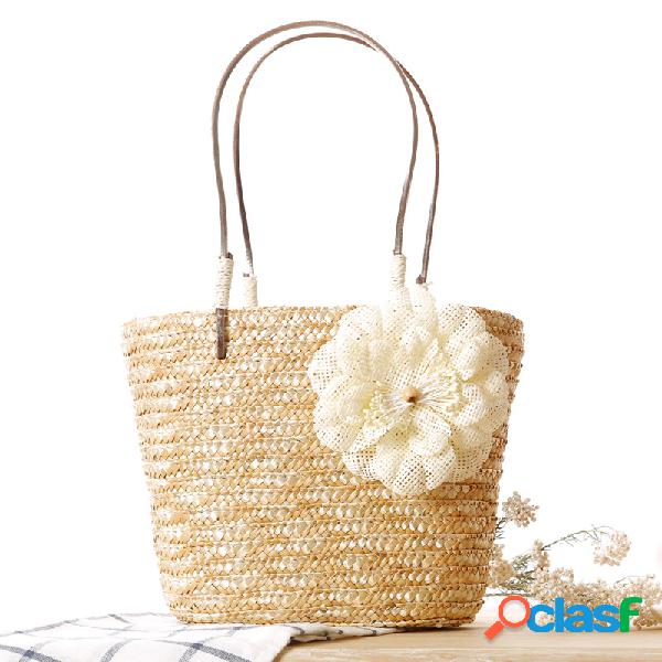 Mulheres Palha Bolsa Handbag Holiday Handbag