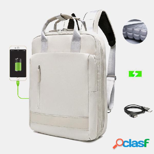 Mulheres Usb carregamento mochila multifuncional